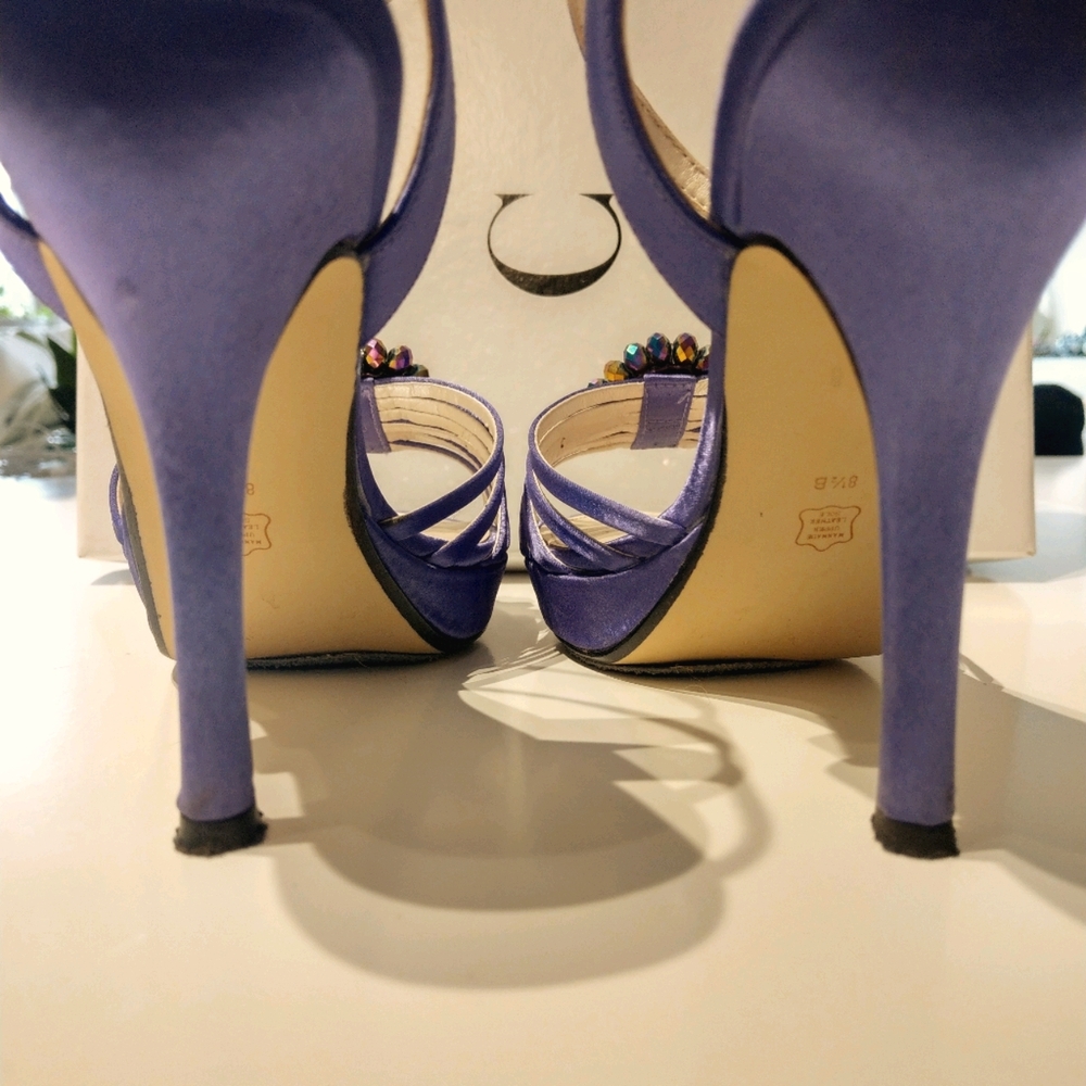 Caparros Purple Zodiac orchid satin heel sz 8.5 - Picture 5 of 9